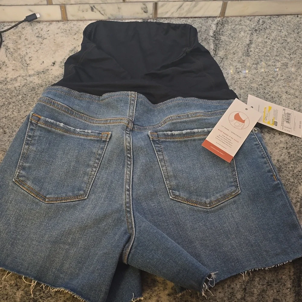 Isabel Maternity Denim Cutoff Shorts